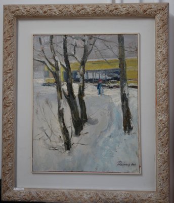 Leonid Vaichlia, Yellow House in the Snow, 1964-QUE-944102