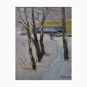 Leonid Vaichlia, Yellow House in the Snow, 1964-QUE-944102