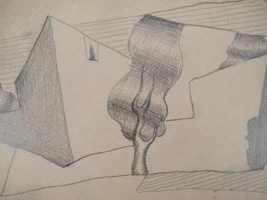 Léopold Survage, Cubist Landscape, Original Drawing-KHH-1267528