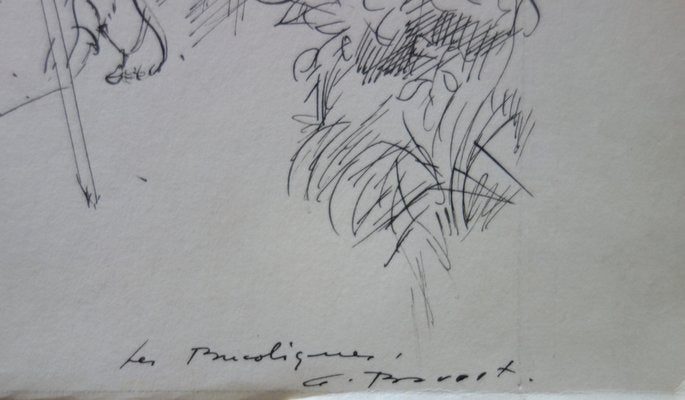 Les bergers Drawing by Gaston Barret-KHH-544919