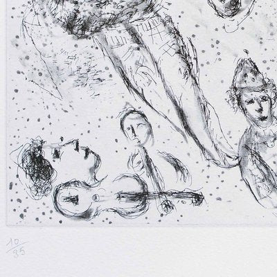 Les Danseurs à la Lune - Original Etching by Marc Chagall - 1967 1967-ZCI-756385