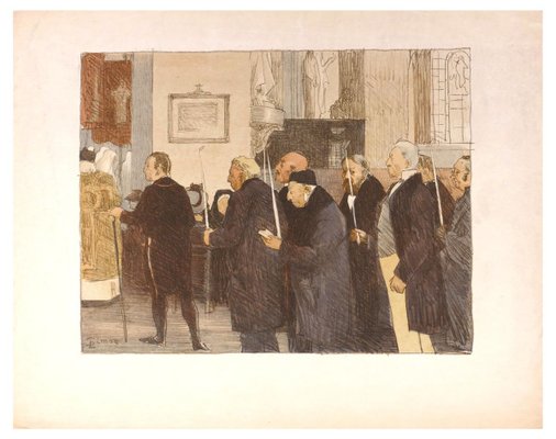 Les Marguillers - Original Lithograph by L- J. Simon in the Early 20th Century Early 20th Century-ZCI-760703