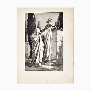 Les Sepulcres Secrets - Ink and Watercolor Drawing by Jean Torthe - Mid 1900 Mid 20th Century-ZCI-757304