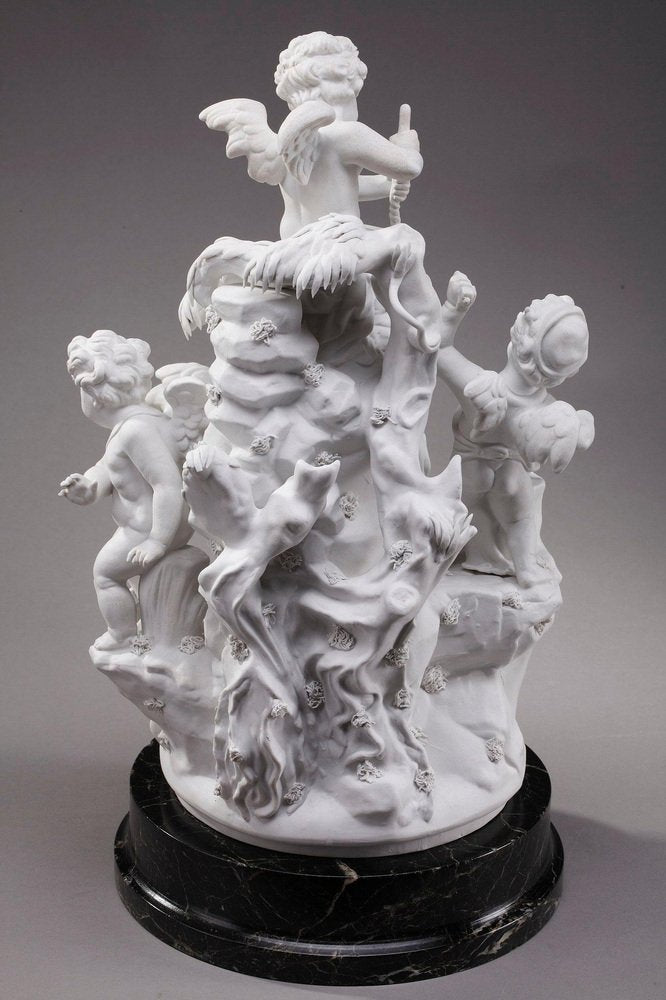 Les Travaux des Amours, Sculpture in Biscuit Porcelain, France