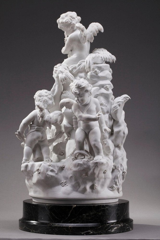 Les Travaux des Amours, Sculpture in Biscuit Porcelain, France