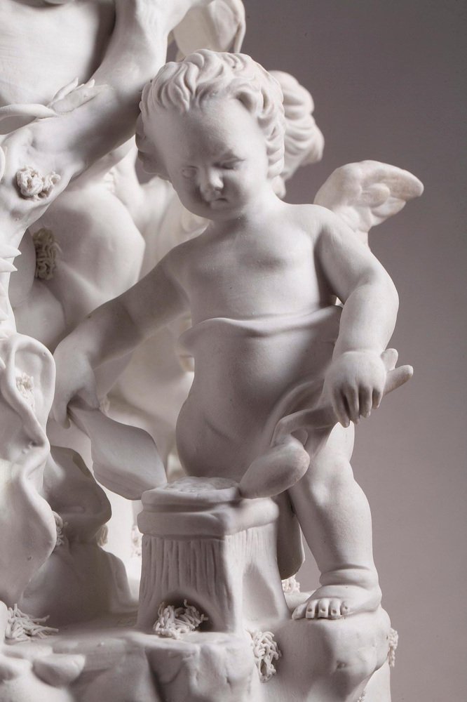 Les Travaux des Amours, Sculpture in Biscuit Porcelain, France