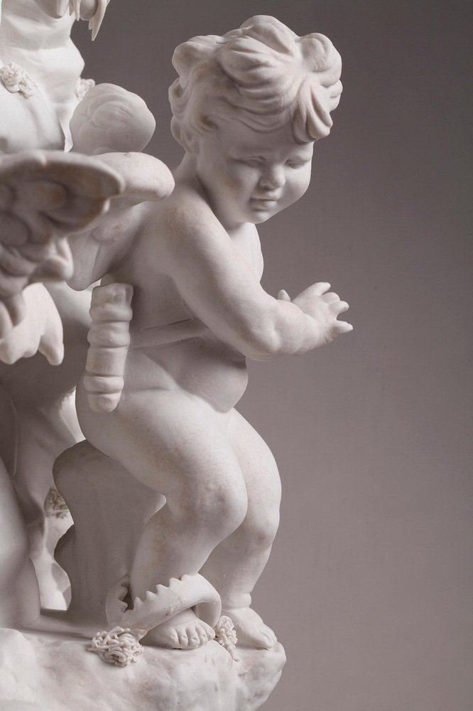 Les Travaux des Amours, Sculpture in Biscuit Porcelain, France