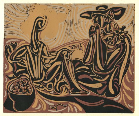 Les Vendangeurs - Linocut Reproduction After Pablo Picasso - 1962 1962-ZCI-757488