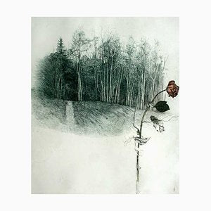 Leszek Rózga ,March Landscape with a Rose, 1987, Etching on Paper-XHG-1073723