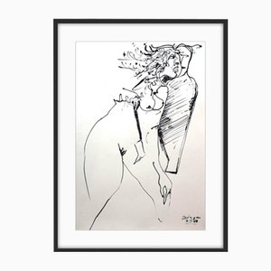 Leszek Rózga, Nude in Motion, 1988, Ink on Paper-XHG-1073727