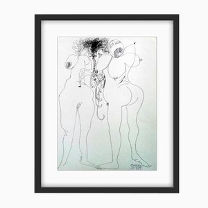 Leszek Rózga, Two Nudes, 1986, Pen on Paper-XHG-1073726