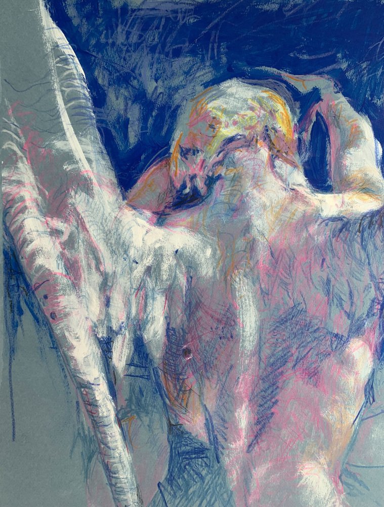 Leszek Zegalski, Angel, Pastel on Paper