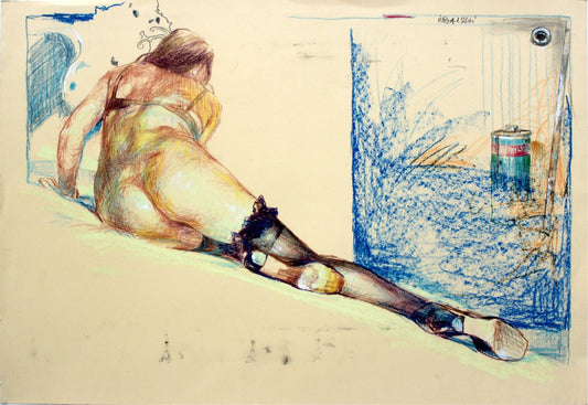 Leszek Zegalski, Nude, 2018, Mixed Media on Paper