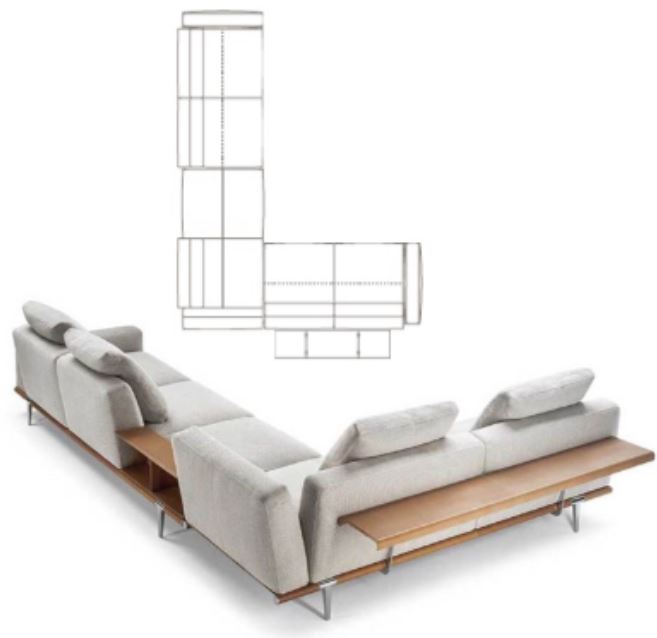 LET IT BE - Sectional fabric sofa