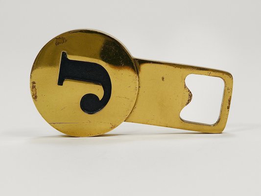 Letter J Initials Brass Bottle Opener #4919 attributed to Carl Auböck, Vienna, 1960s-MWV-2026481