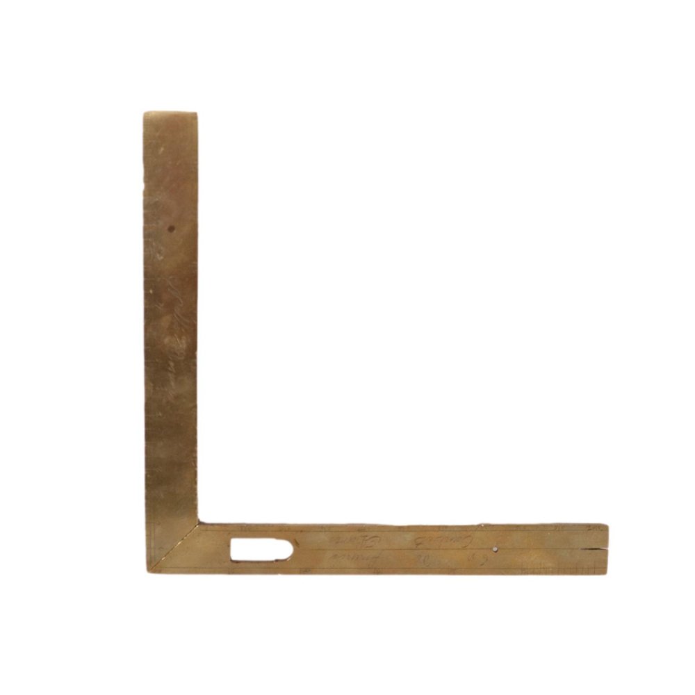 Level Set Square in Brass, Paris, France, Mid-18th Century