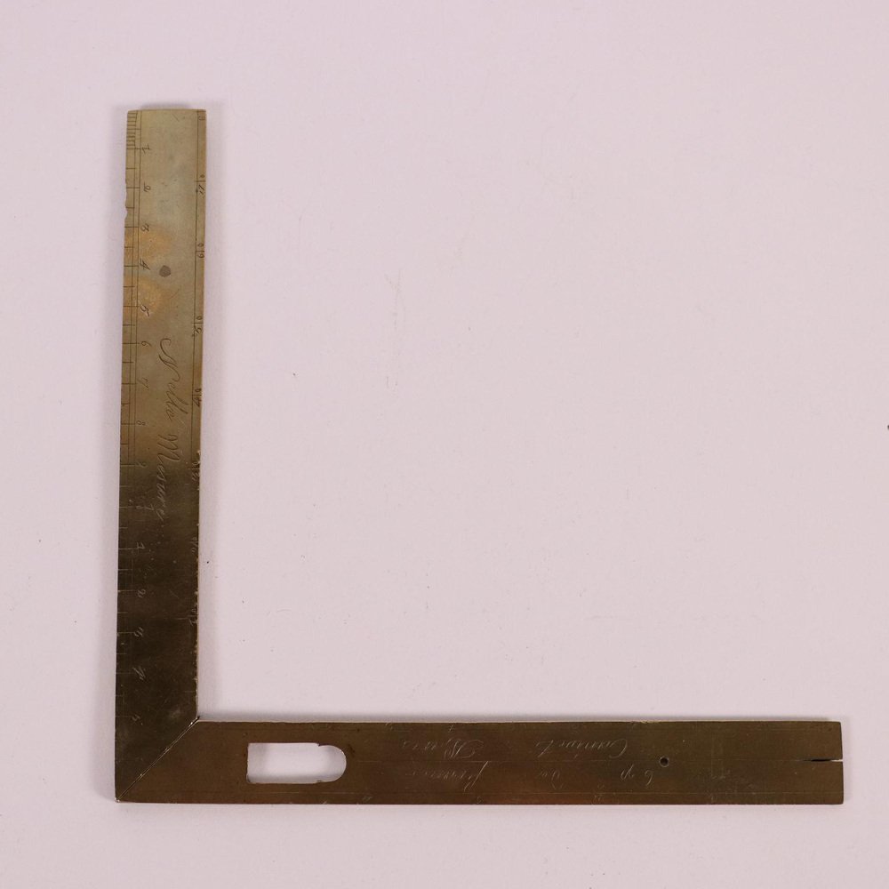 Level Set Square in Brass, Paris, France, Mid-18th Century