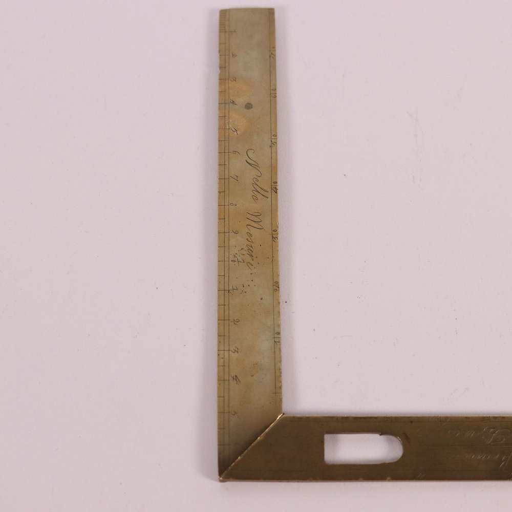 Level Set Square in Brass, Paris, France, Mid-18th Century