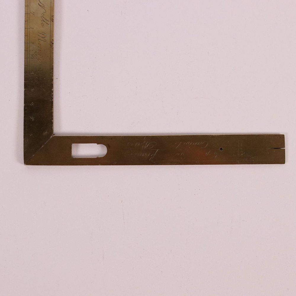 Level Set Square in Brass, Paris, France, Mid-18th Century