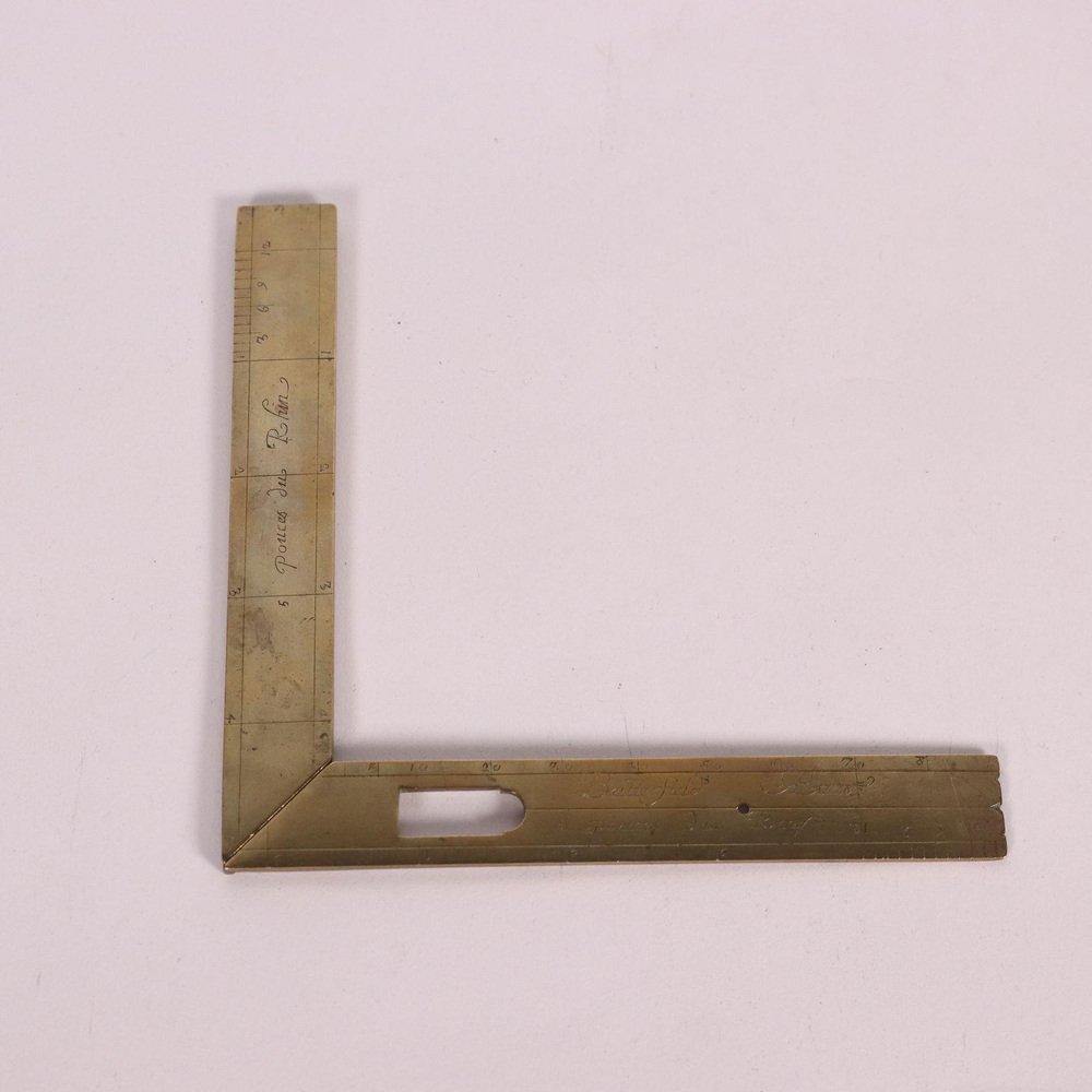 Level Set Square with Plumb Line in Brass, Paris, France, Late 16th Century