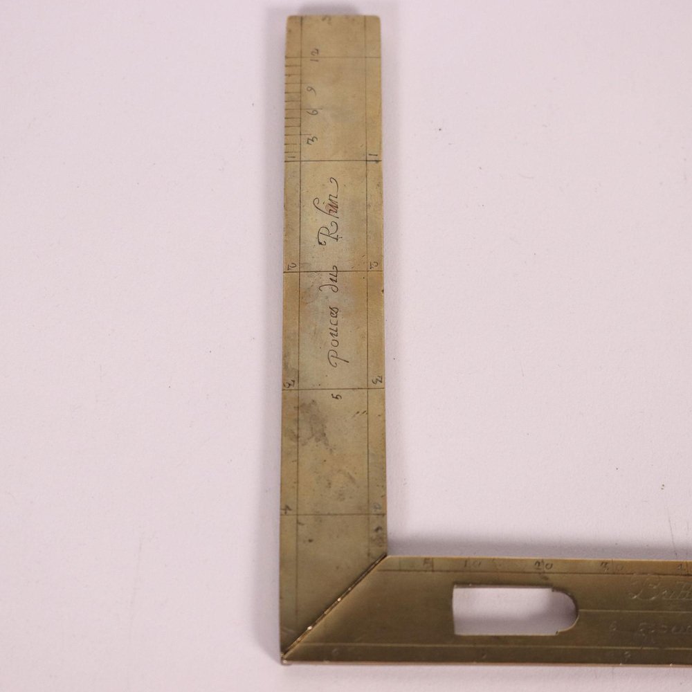 Level Set Square with Plumb Line in Brass, Paris, France, Late 16th Century