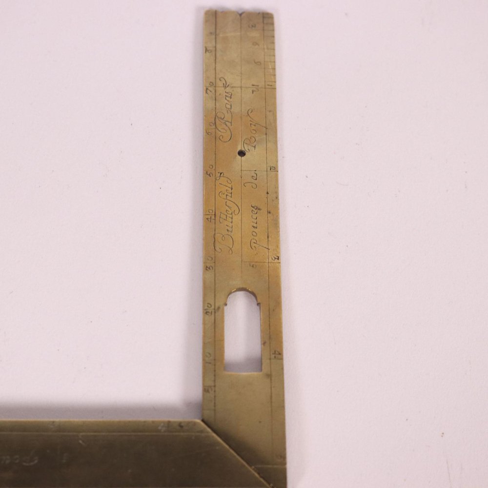 Level Set Square with Plumb Line in Brass, Paris, France, Late 16th Century