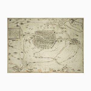 Leyden, Map from ''Civitates Orbis Terrarum'' - by F. Hogenberg - 1575 1575-ZCI-757876