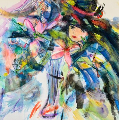 Li Qingyan, Lily Maiden, 2019, Ink & Watercolor on Rice Paper-CHG-2030629