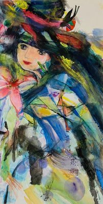 Li Qingyan, Lily Maiden, 2019, Ink & Watercolor on Rice Paper-CHG-2030629