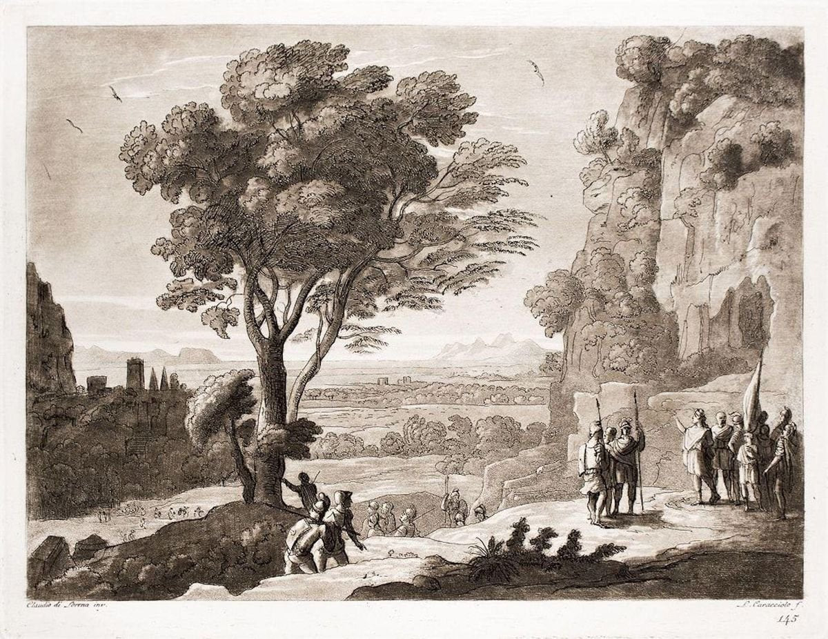 Liber Veritatis - Original B/W Etching after Claude Lorrain - 1815 1815