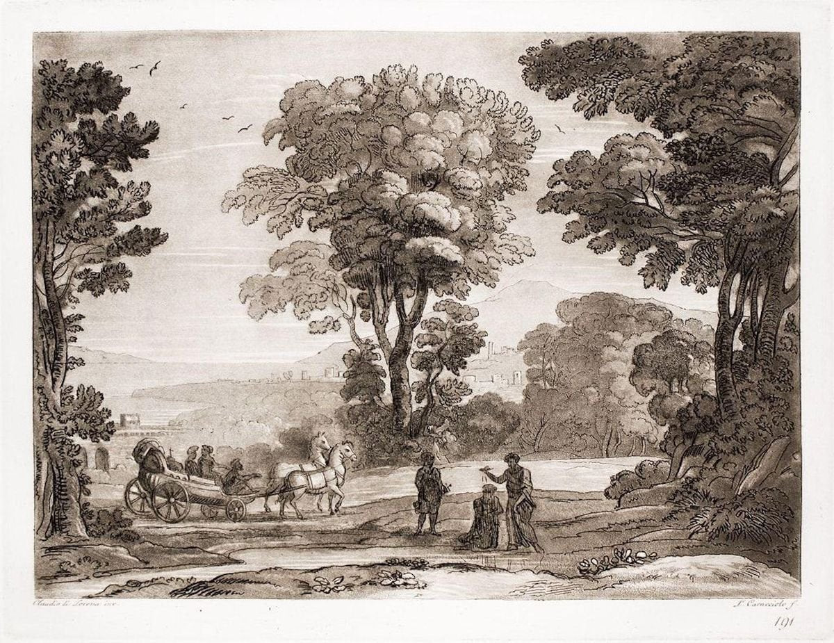 Liber Veritatis - Original B/W Etching after Claude Lorrain - 1815 1815