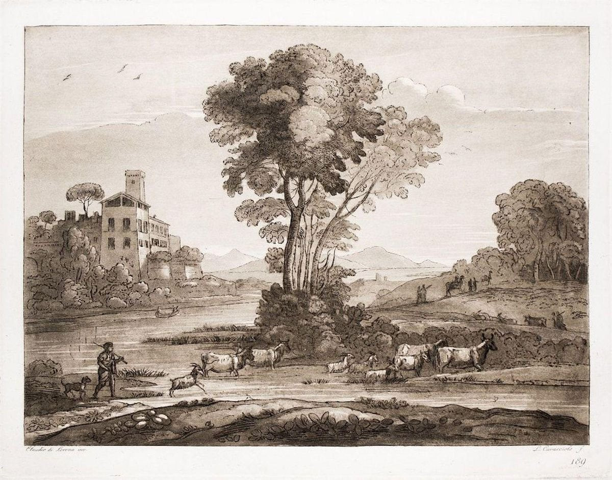 Liber Veritatis - Original B/W Etching after Claude Lorrain - 1815 1815