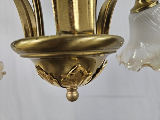 Liberty Italian Glass and Brass Chandelier, 1970s-ZUW-1819201