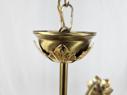 Liberty Italian Glass and Brass Chandelier, 1970s-ZUW-1819201