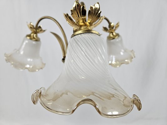 Liberty Italian Glass and Brass Chandelier, 1970s-ZUW-1819201