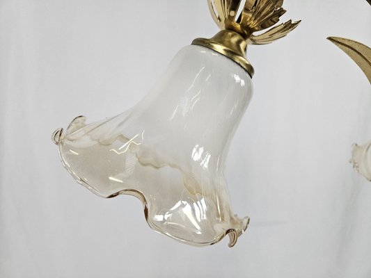 Liberty Italian Glass and Brass Chandelier, 1970s-ZUW-1819201