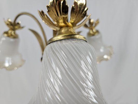 Liberty Italian Glass and Brass Chandelier, 1970s-ZUW-1819201