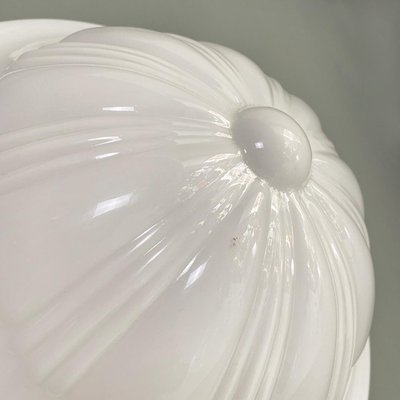 Liberty Italian White Glass and Grey Metal Wall Lamps, 1920s, Set of 4-GDD-1385103