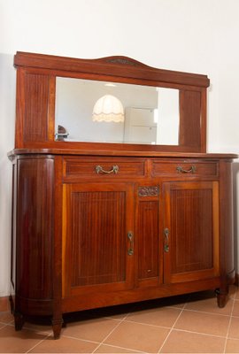 Liberty Sideboard in Oak Veneered Walnut with Mirror, 1930s-EBW-2018354