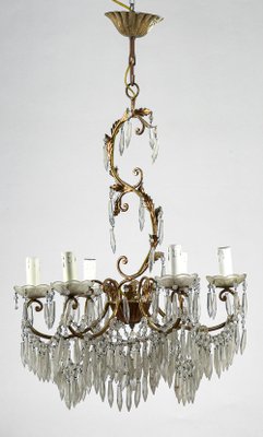 Liberty Style Chandelier with Six Lights, Italy, 1940-RAQ-1115445