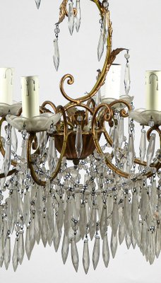 Liberty Style Chandelier with Six Lights, Italy, 1940-RAQ-1115445