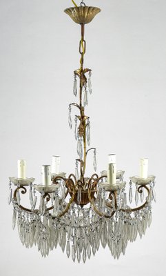 Liberty Style Chandelier with Six Lights, Italy, 1940-RAQ-1115445