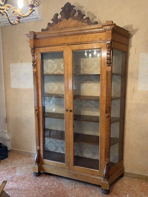 Liberty Trapezoidal Showcase in Walnut Wood, 1900s-OLY-1737361