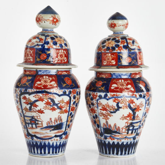 Lidded Vases, China, 1890, Set of 2