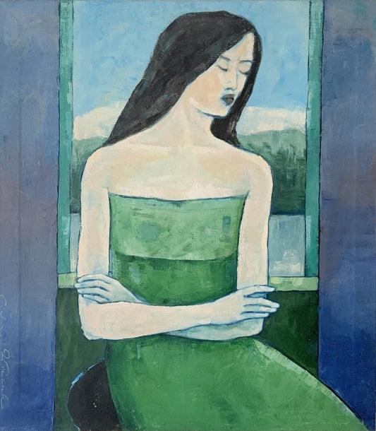 Lidia Wiencek, Portrait in a Green Dress, Oil on Canvas, 2002