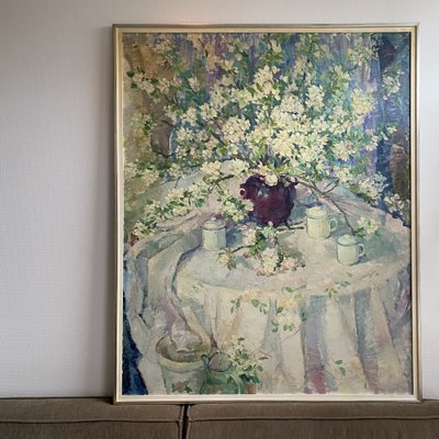 Lies Viegers, Flowers Still Life, Oil on Canvas, 1970s, Framed-CJU-1749726