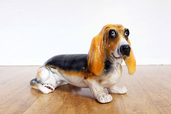 Life-Size Ceramic Basset Hound, 1970s-BQF-932050