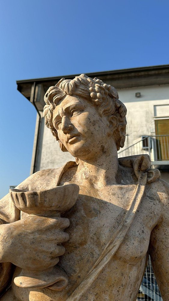 Life-Size Marble Bacho Sculpture, Italy, 1950s