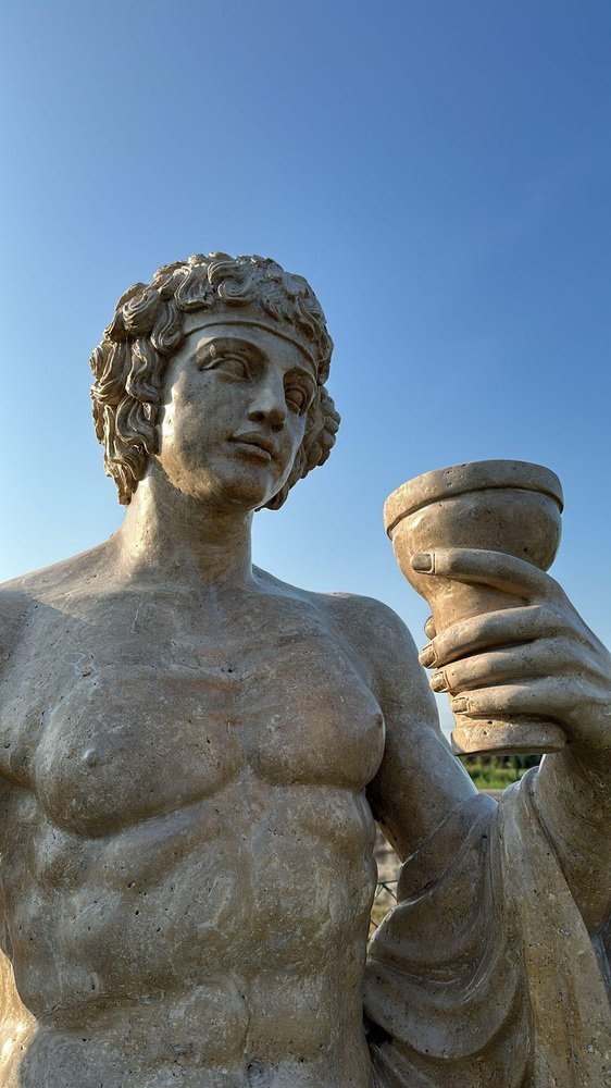 Life-Size Marble Bacho Sculpture, Italy, 1950s