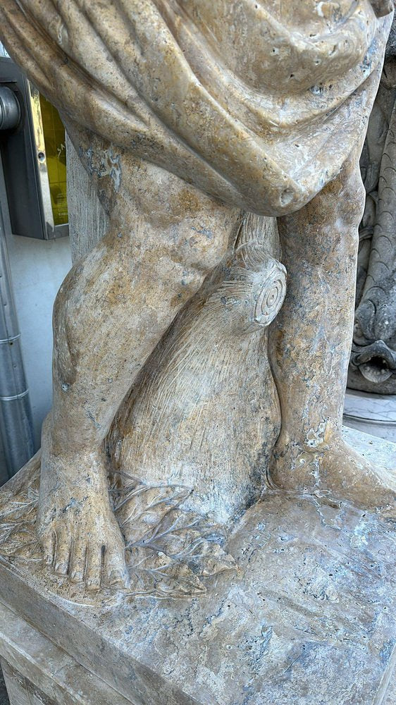 Life-Size Marble Cariatides Sculpture, Italy, 1950s